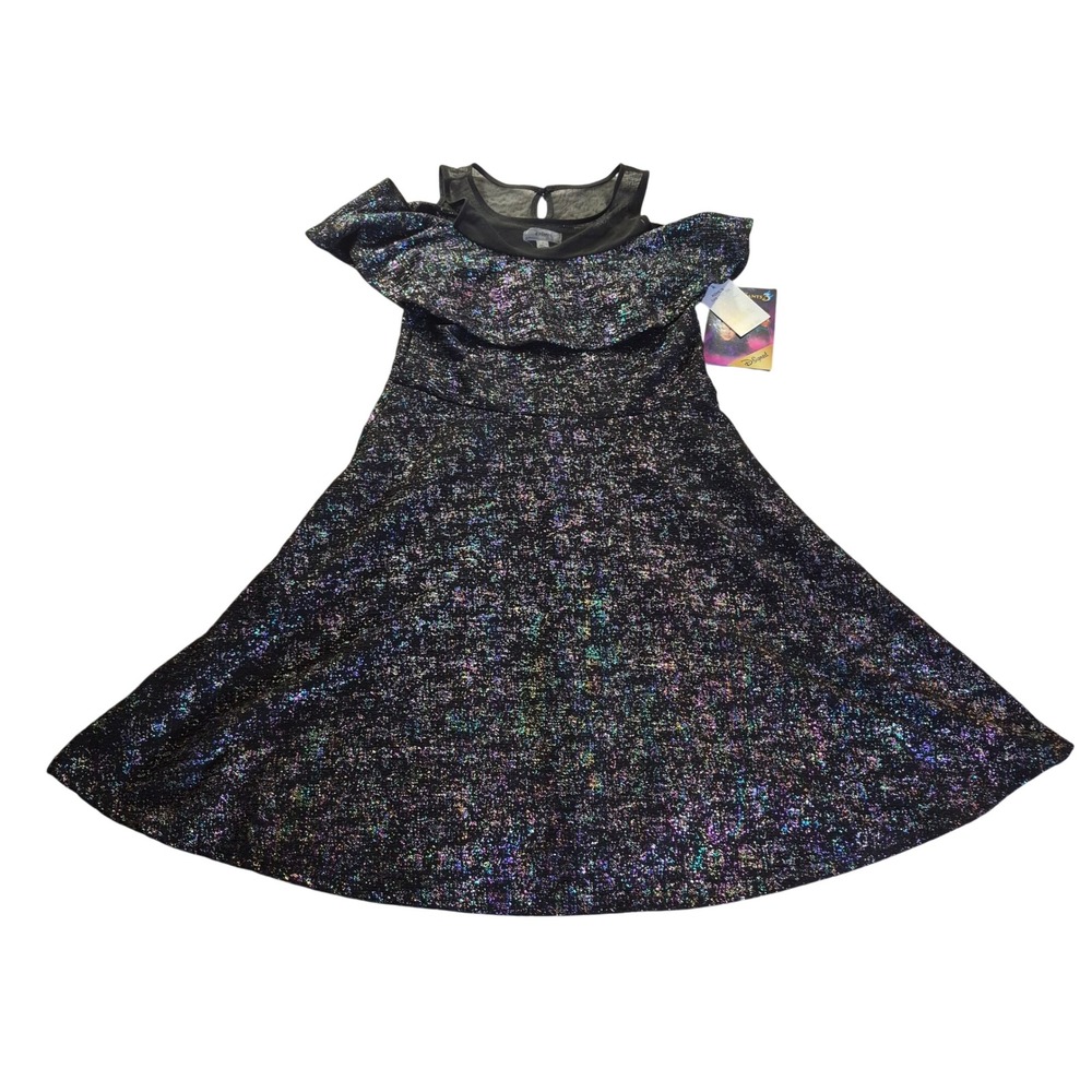 D-Signed Disney Descendants 3 Dress XL Girls Black Iridescent Glitter Halloween